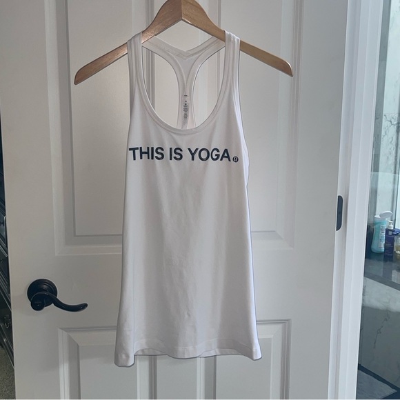 Lululemon Cool Racerback II White 2016 lW1AASS Luon Light White THIS IS Yoga 10 - Picture 3 of 9